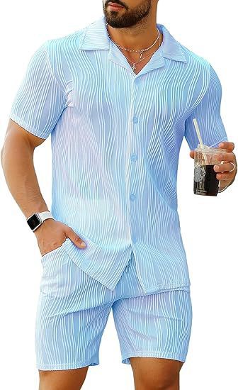 Street Summer Fashion - Men's 2 Piece Outfits Short Sleeve