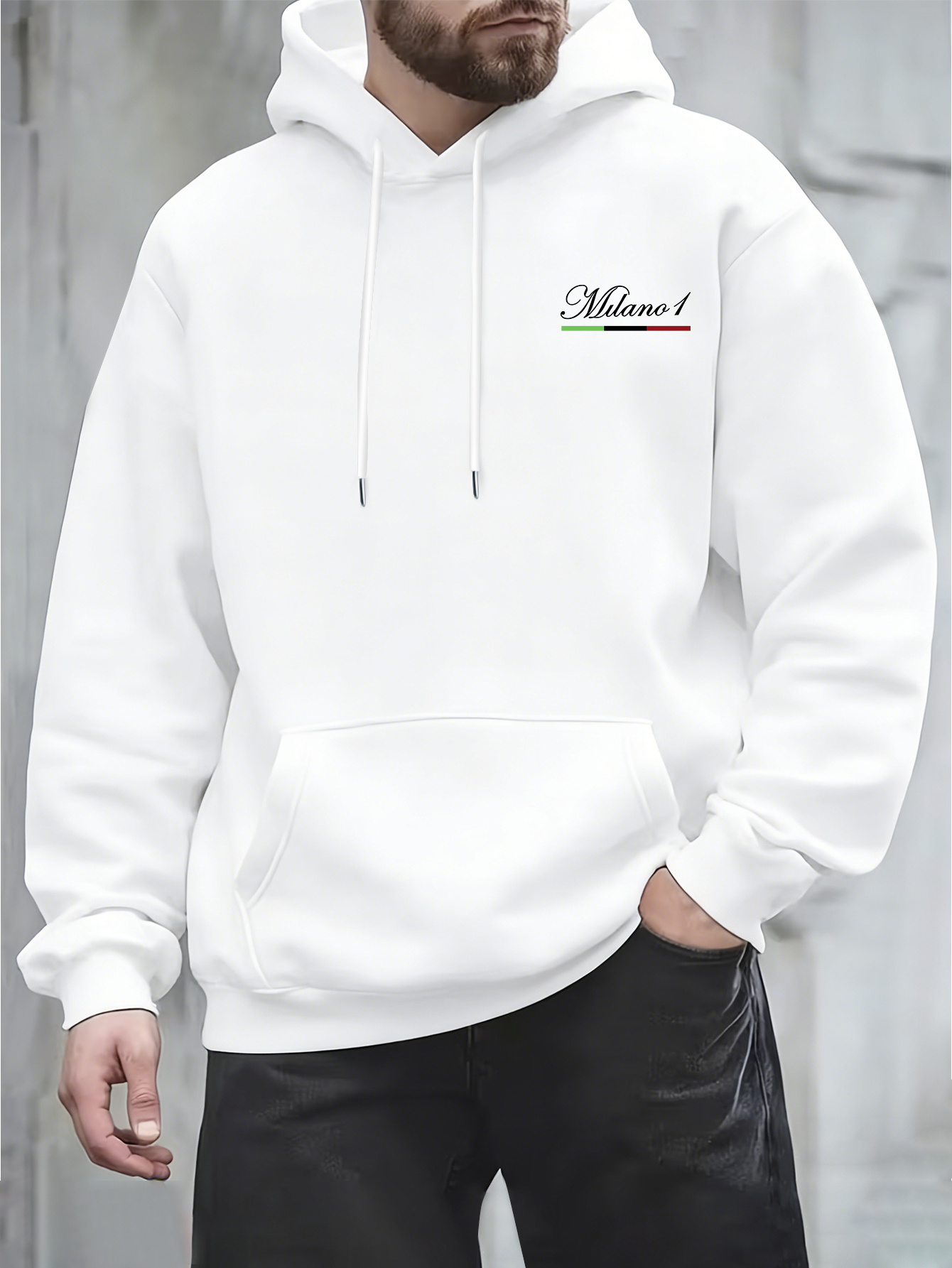 Street Fashion In Milan - Street fashion Milan Italian flagsmalllogohoodedsweatshirt with