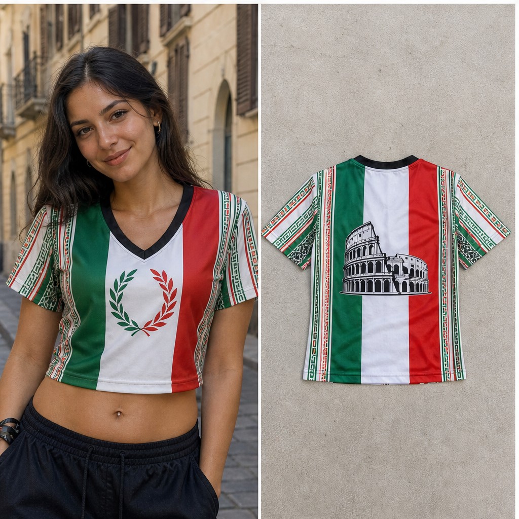 Italy Fashion Street - Women Italy V Neck Crop Top
