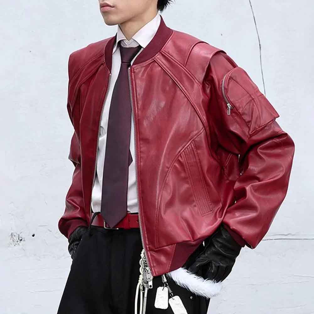 Street Fashion Trend 2025 - Winter New Men's Pu Leather Long-Sleeved