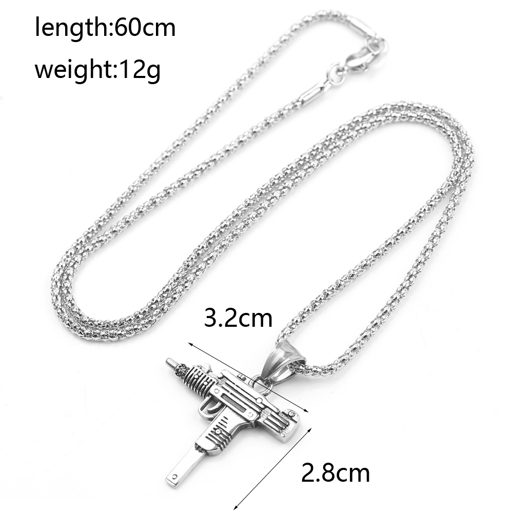 Punk Uzi Pistol Machine Gun Ne - Street Fashion Jewelry recension och pris