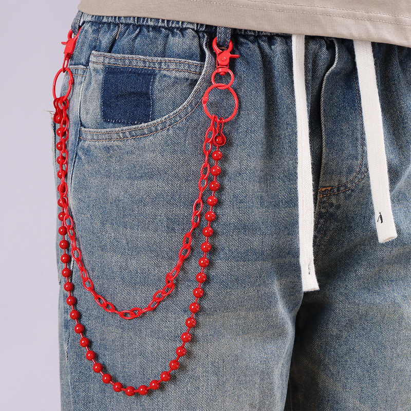 Bright Red Beaded Multi‑Layer  - Street Fashion Jewelry recension och pris