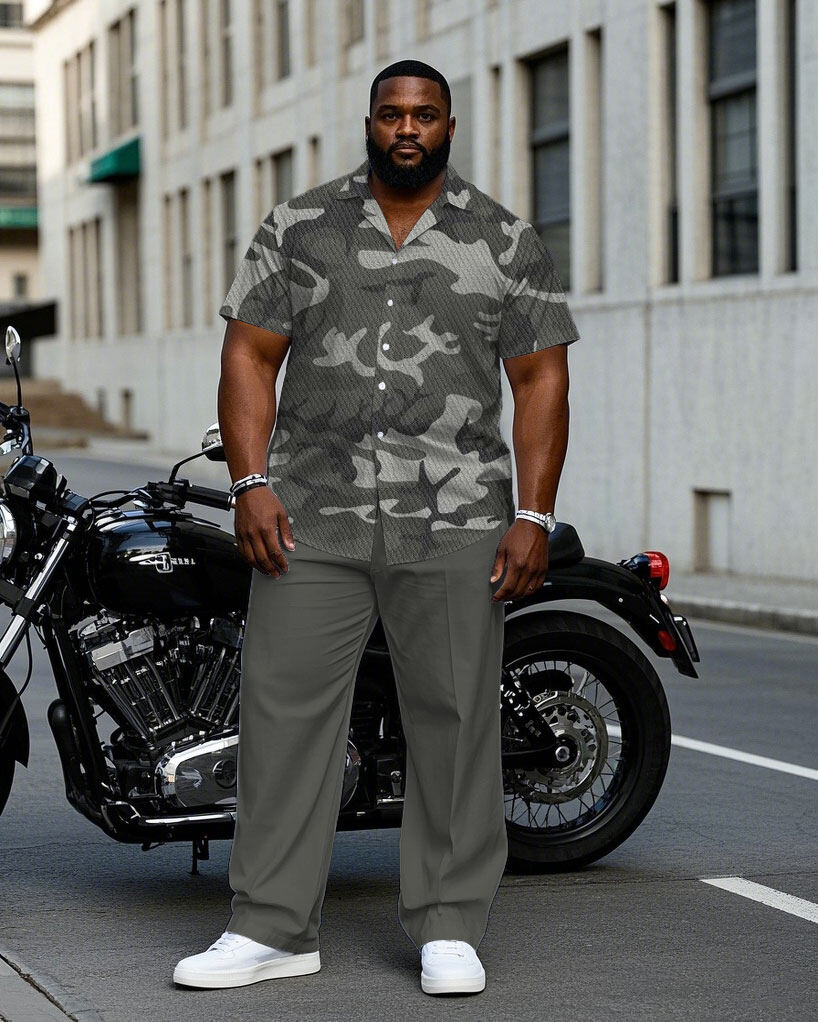 S-9XL Plus Size Men's Geometri - Camo Pattern Set recension och pris