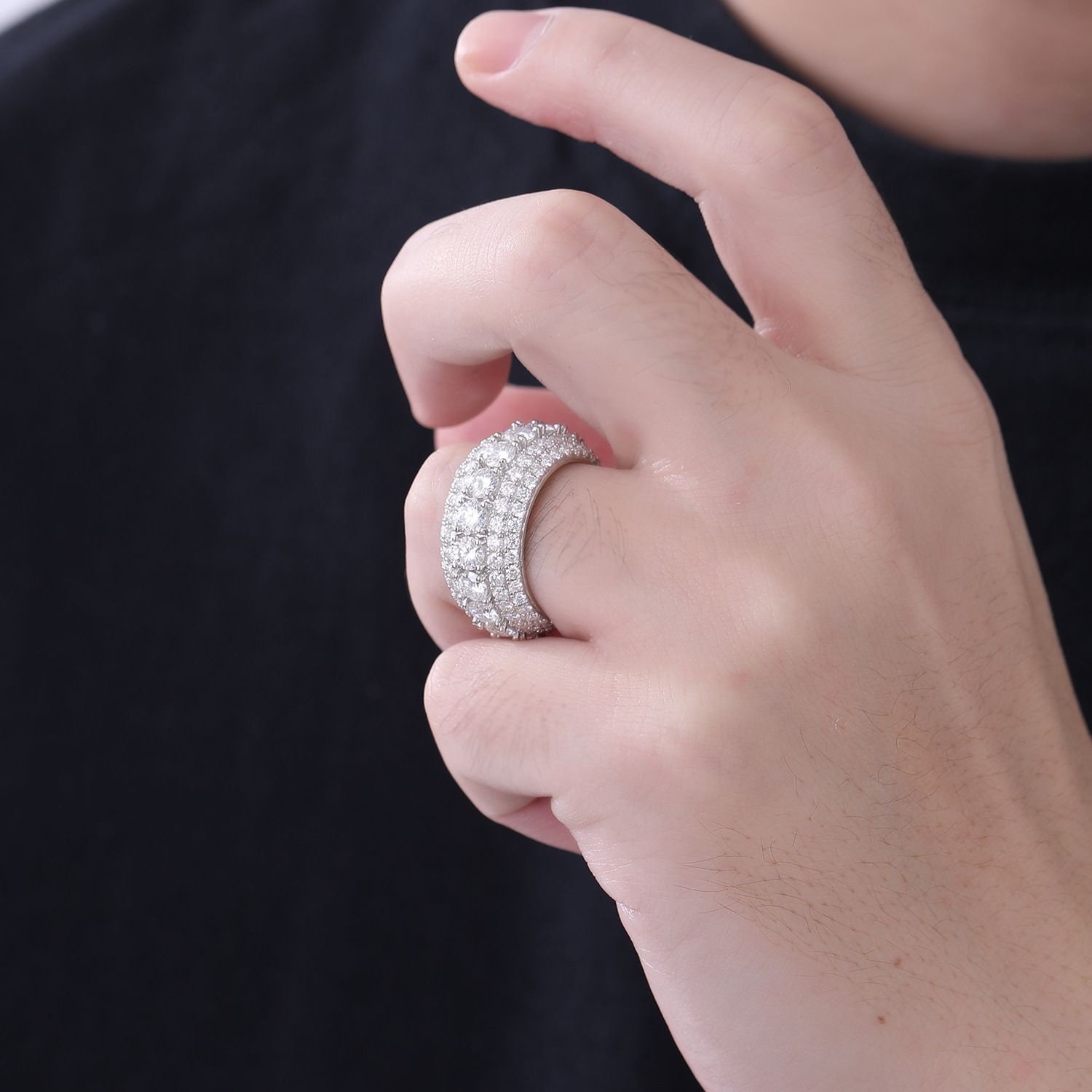 S925 Sterling Silver Moissanit - Street Fashion Rings recension och pris