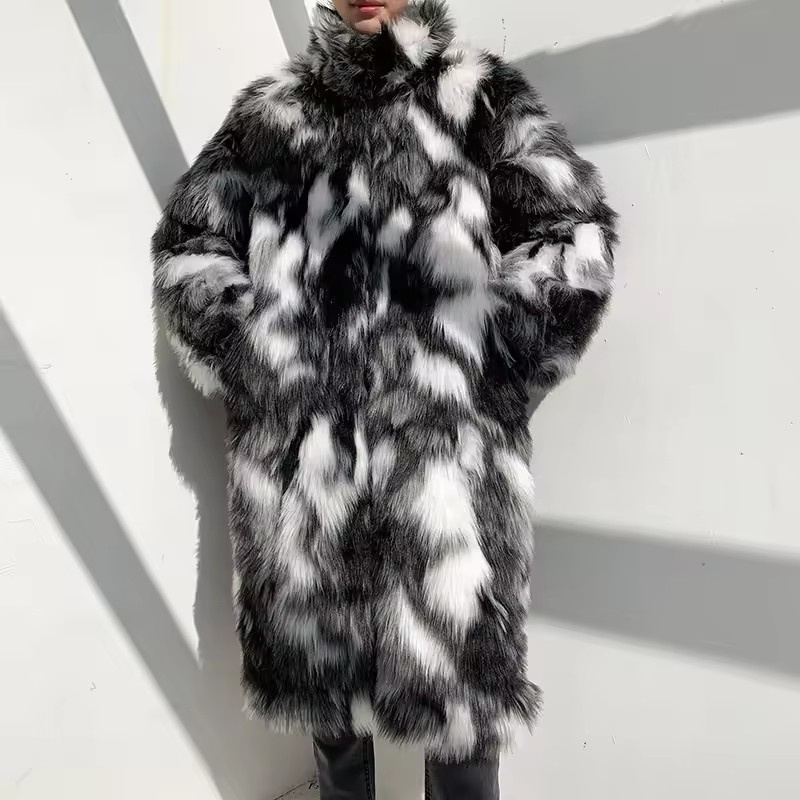 Winter Hip Hop Long Faux Fur C - Street Fashion Korean recension och pris