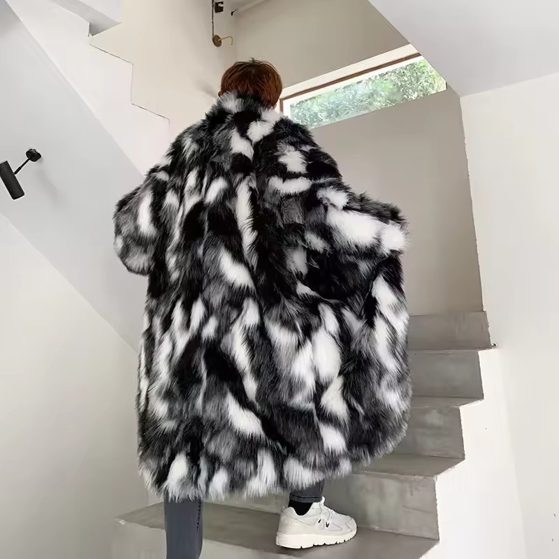 Winter Hip Hop Long Faux Fur C - Street Fashion Korean recension och pris