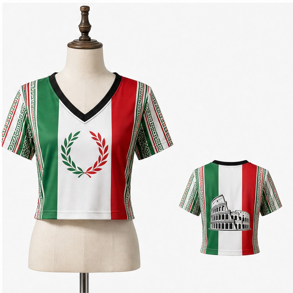 Women Italy V Neck Crop Top La - Italy Fashion Street recension och pris