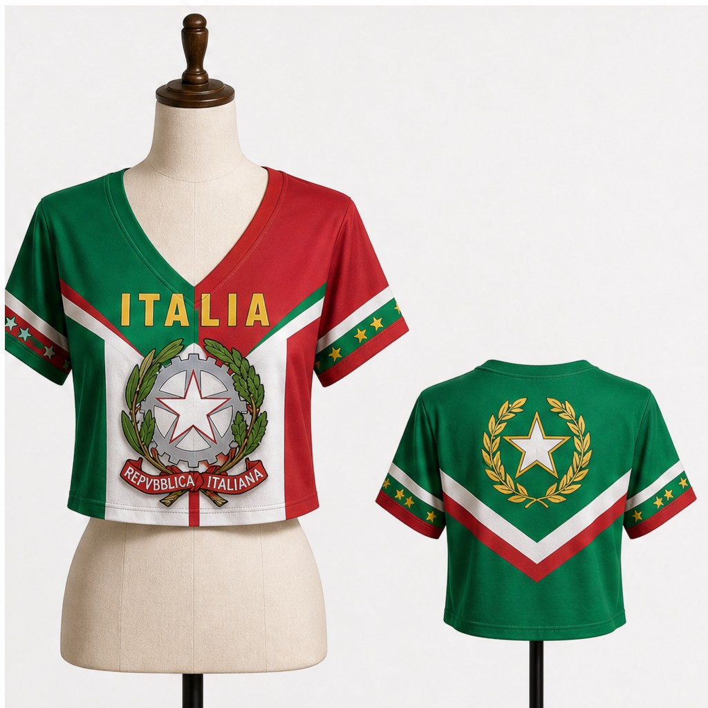 Women Italy V Neck Crop Top La - Italy Fashion Street recension och pris