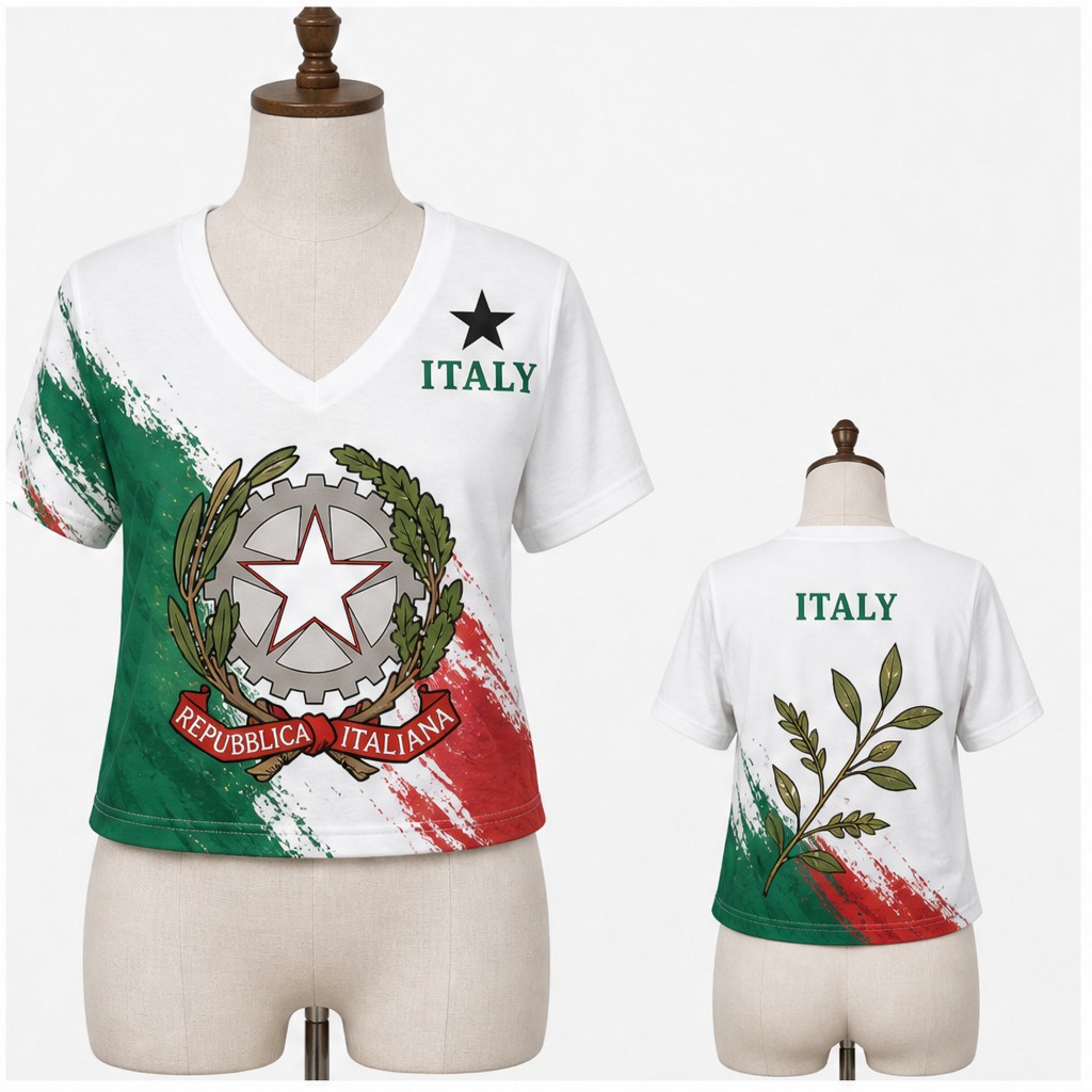 Women Italy V Neck Crop Top La - Italy Fashion Street recension och pris