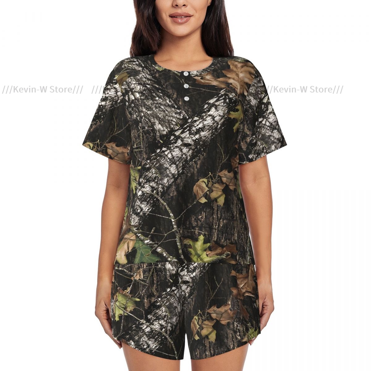 Two piece women's pajama round - Camo Pattern Set recension och pris