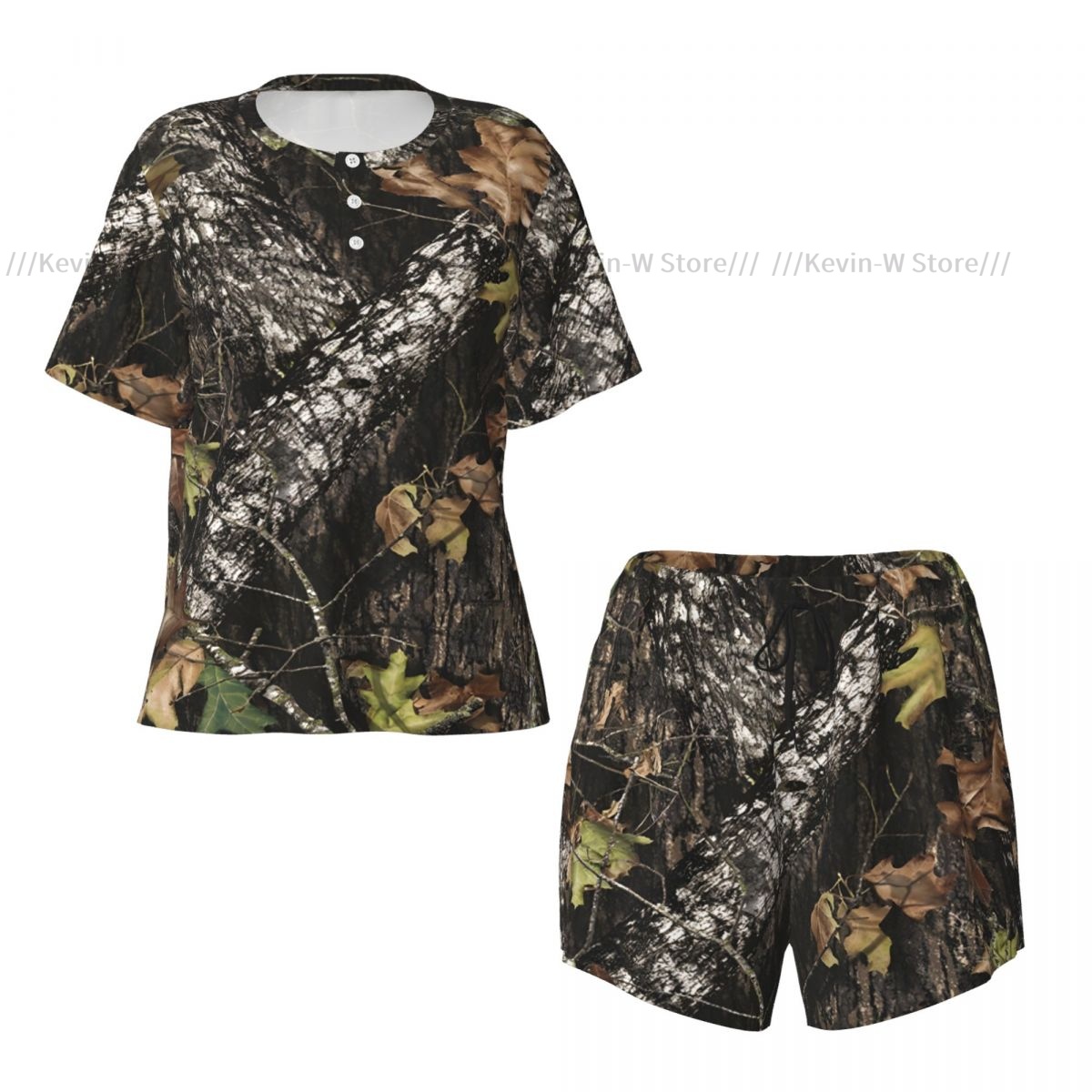 Two piece women's pajama round - Camo Pattern Set recension och pris