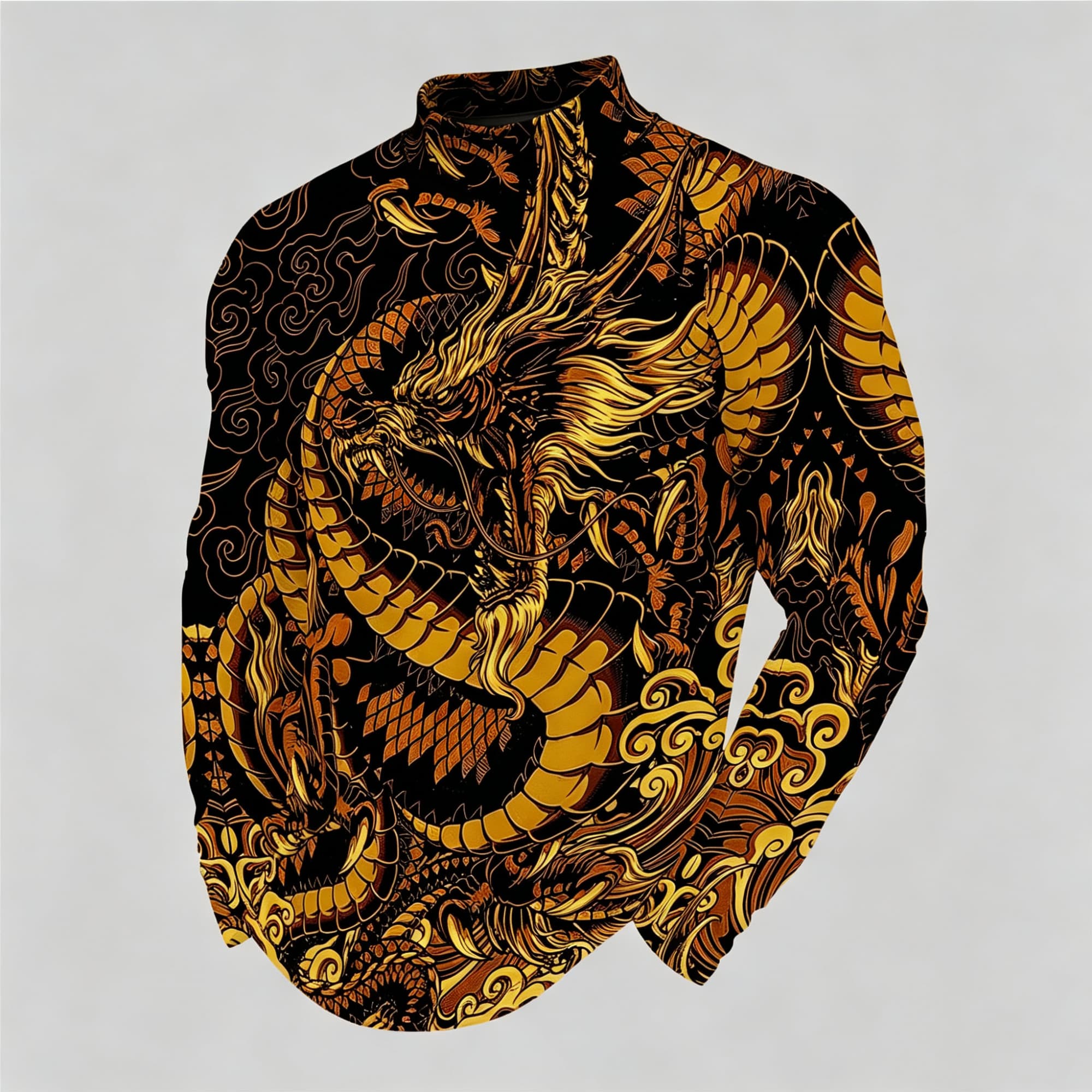 Men Mock Neck Long Sleeve Top, - Street Fashion Asian Men recension och pris