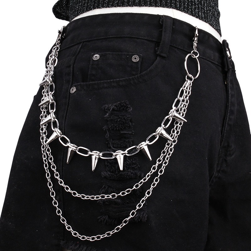 Hip Hop Punk Rock Metal Pants  - Street Fashion Jewelry recension och pris
