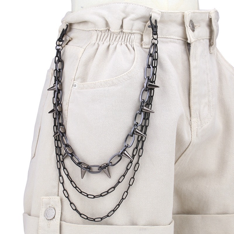 Hip Hop Punk Rock Metal Pants  - Street Fashion Jewelry recension och pris
