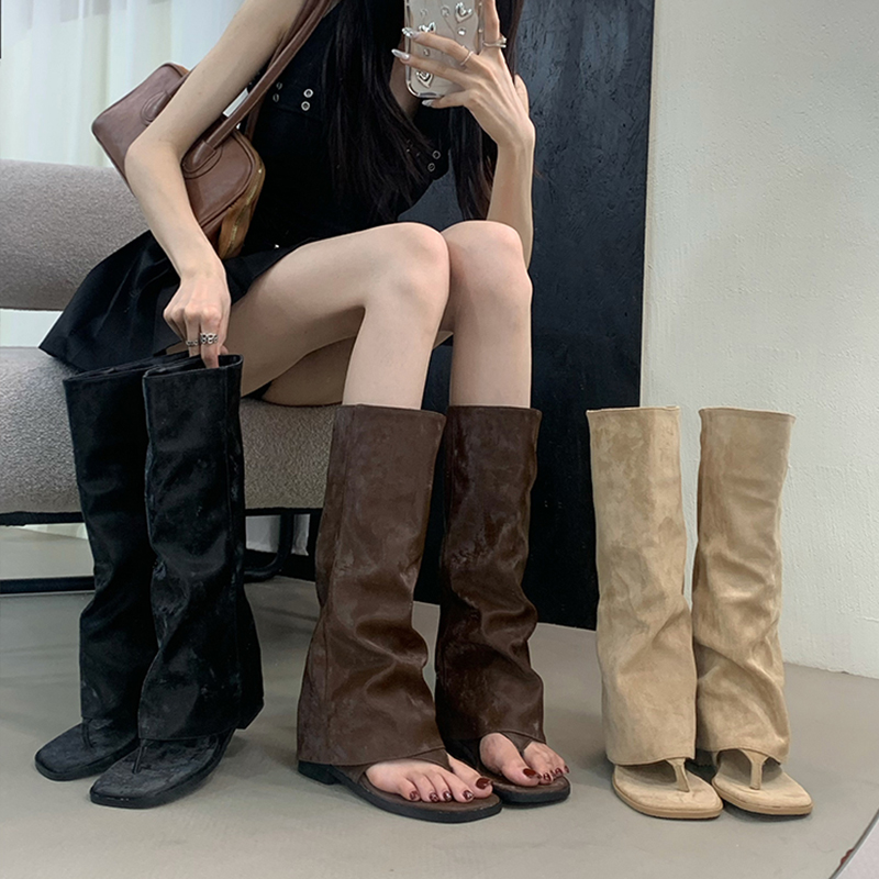 Hollow Out Women's Boots Velve - Street Fashion Korean recension och pris