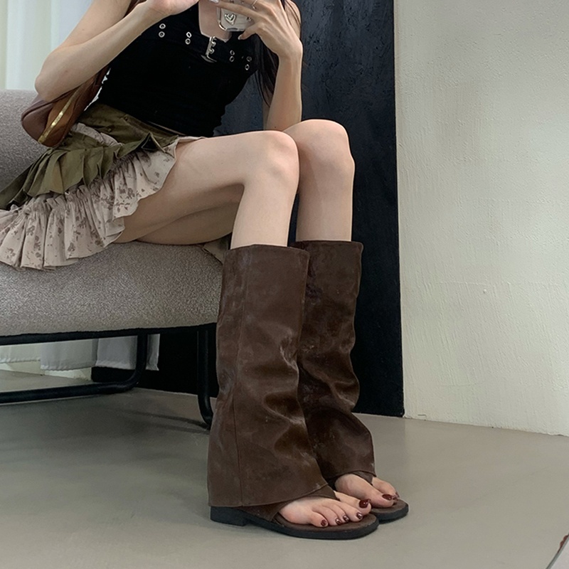 Hollow Out Women's Boots Velve - Street Fashion Korean recension och pris