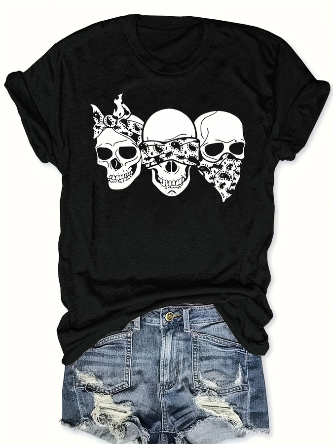 Happy Cartoon Skull T-Shirt, L - Street Fashion Trend 2025 recension och pris