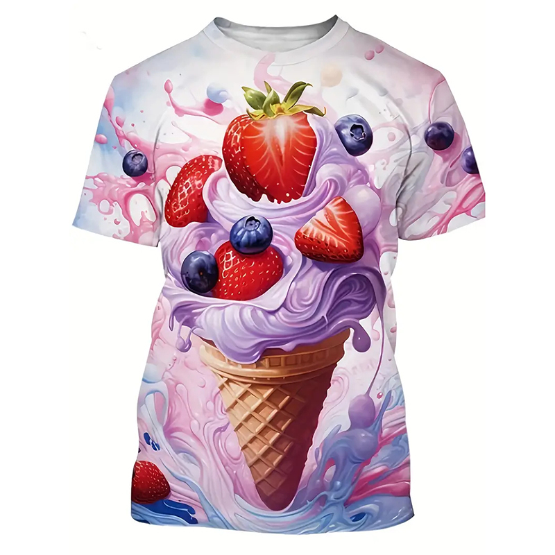 Ice Cream Color Fashion T-shir - Street Fashion Trend 2025 recension och pris