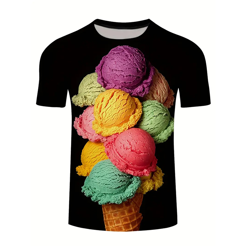 Ice Cream Color Fashion T-shir - Street Fashion Trend 2025 recension och pris