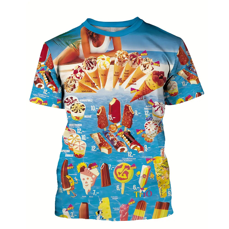 Ice Cream Color Fashion T-shir - Street Fashion Trend 2025 recension och pris