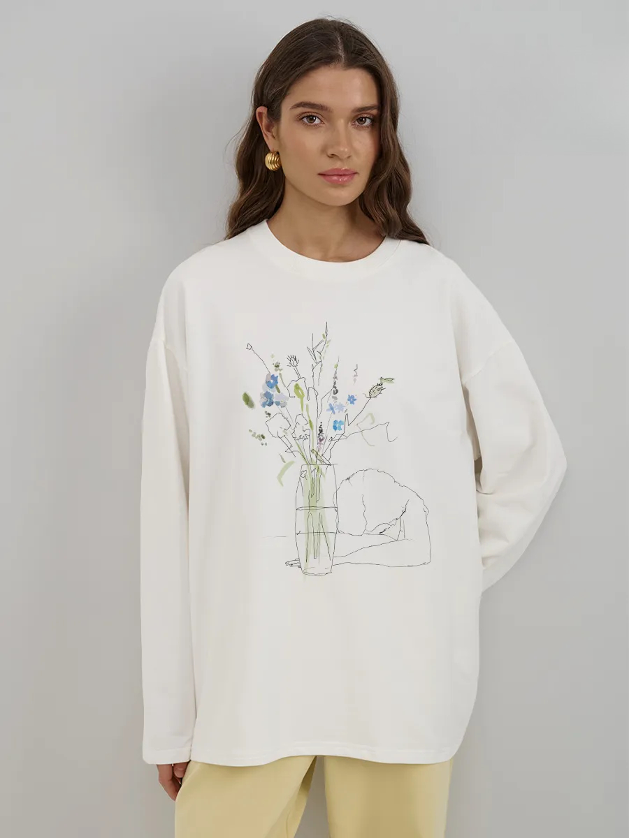 Women Long Sleeve T‑Shirt Autu - Longline Tee Oversized recension och pris