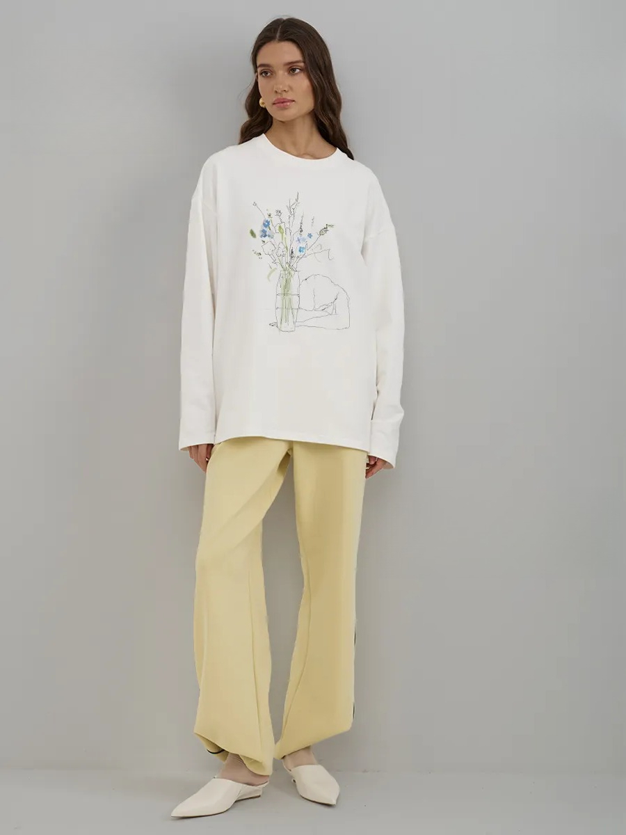 Women Long Sleeve T‑Shirt Autu - Longline Tee Oversized recension och pris