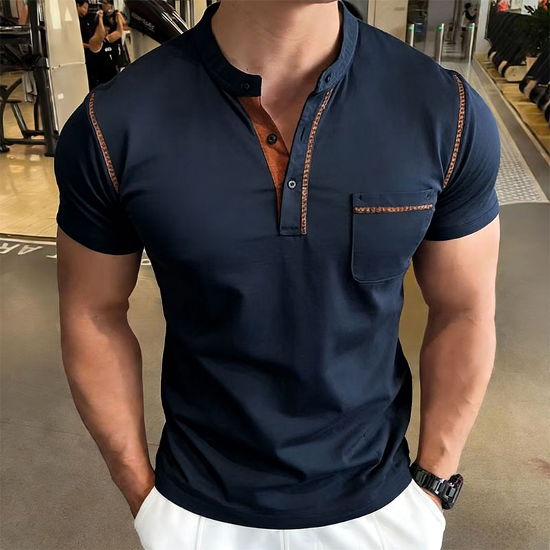 New Summer Men's Henry Collar  - Street Summer Fashion recension och pris
