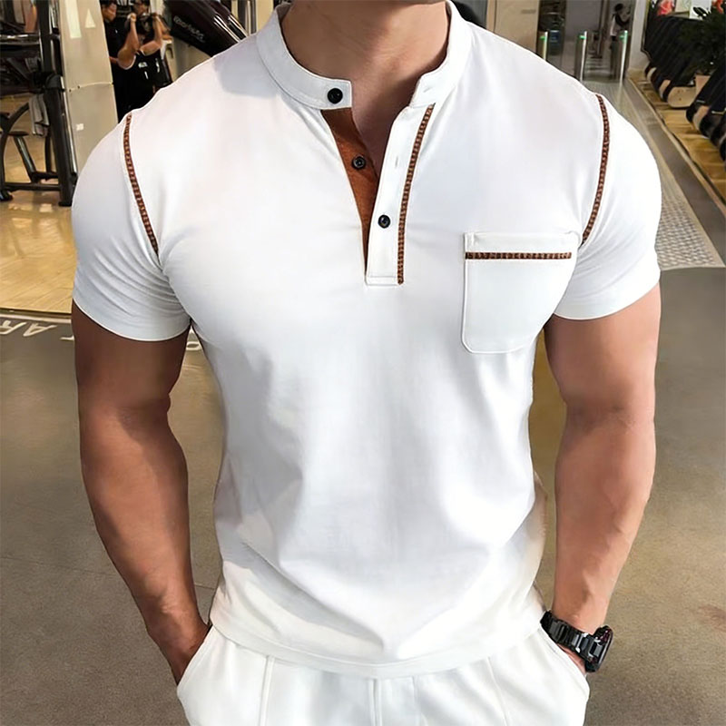 New Summer Men's Henry Collar  - Street Summer Fashion recension och pris