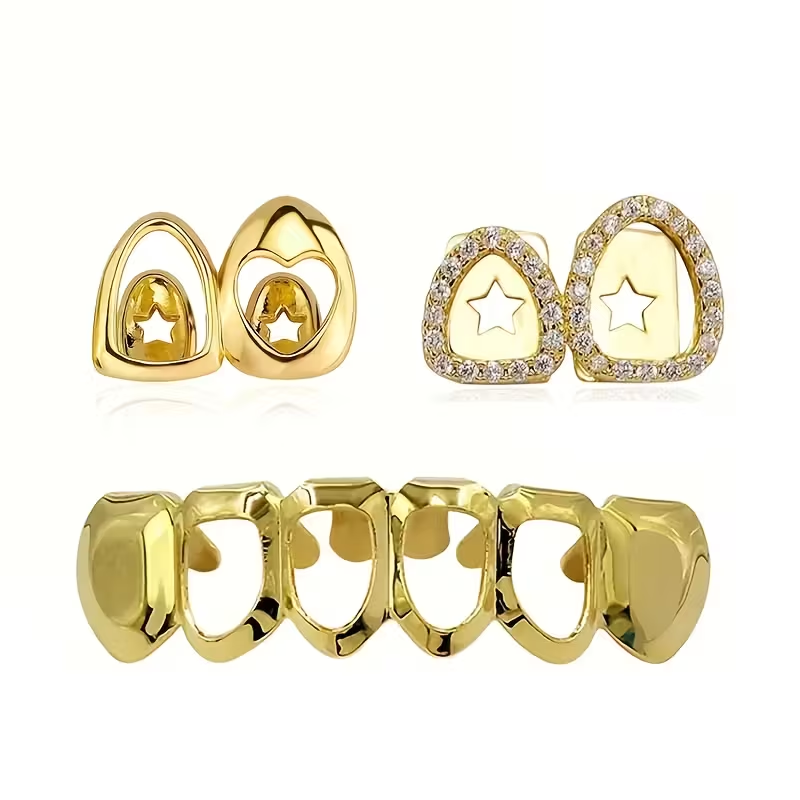 3Pcs Hip Hop Fashion Hollow-Ou - Street Fashion Jewelry recension och pris