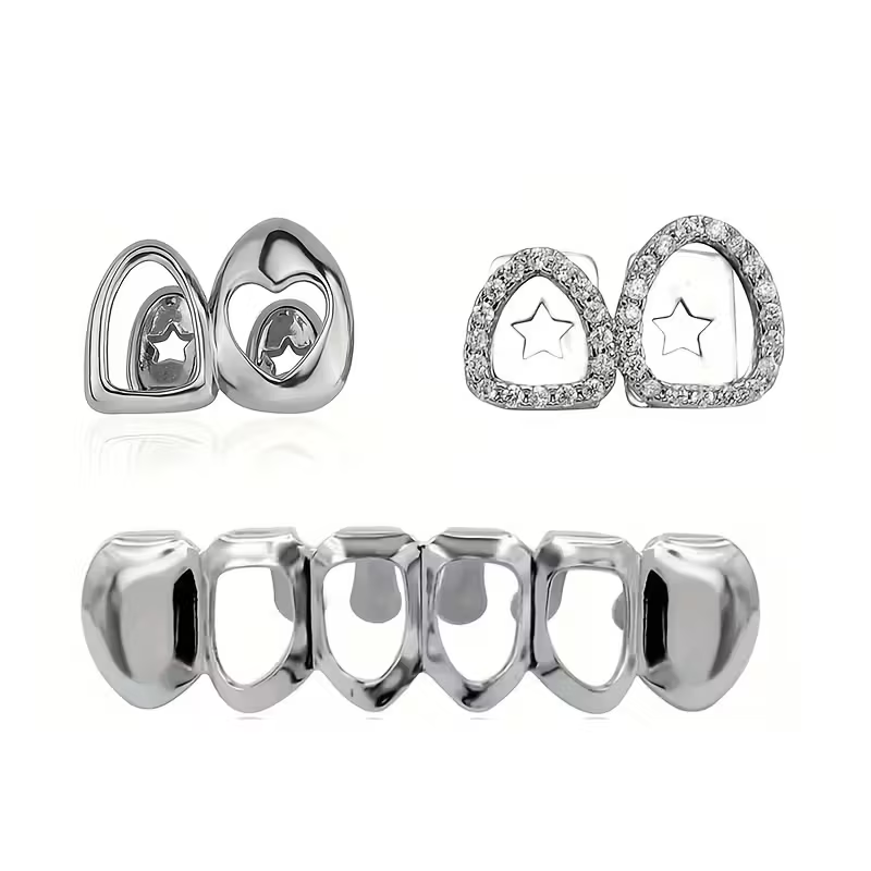 3Pcs Hip Hop Fashion Hollow-Ou - Street Fashion Jewelry recension och pris